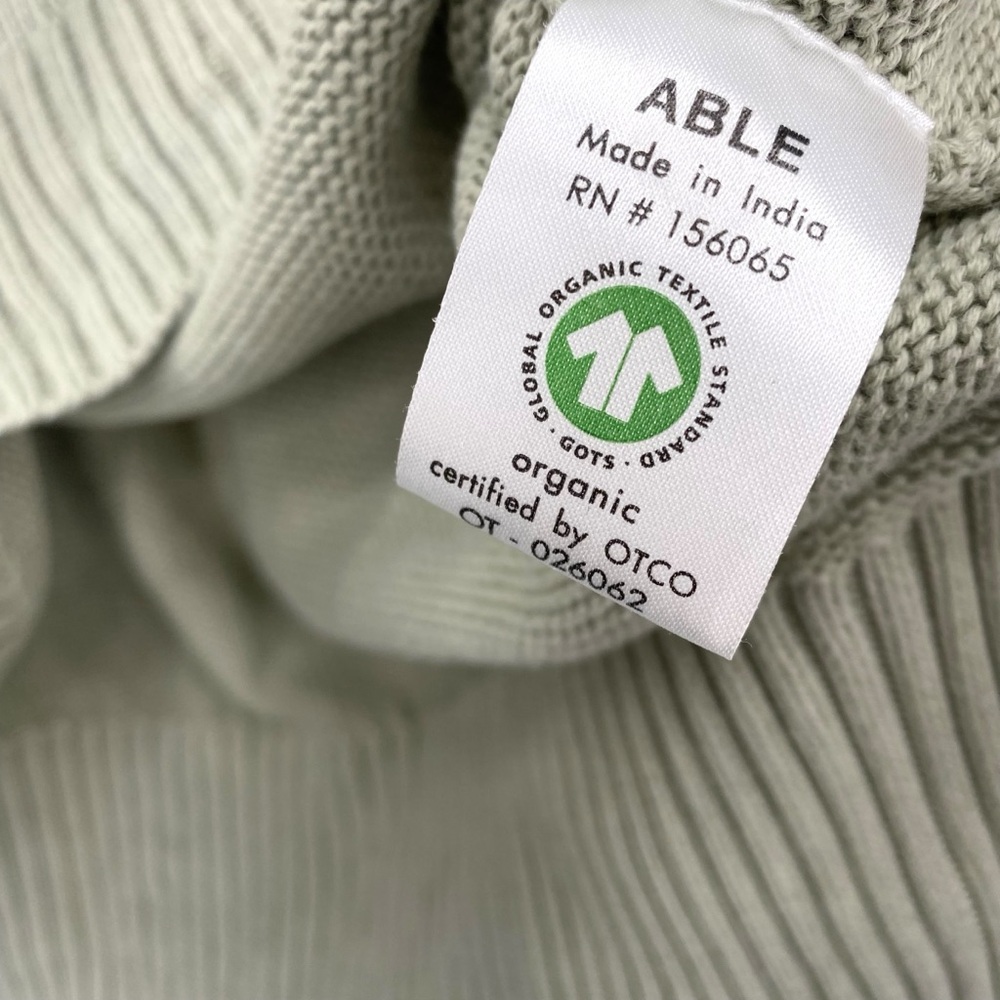 Anthropologie Able Organic Cotton Sage Green Chunky Knit Sweater - Picture 5 of 7